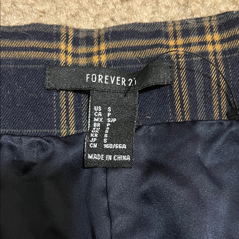 Forever 21 Navy and Yellow Plaid Mini Skirt - Picture 5 of 5